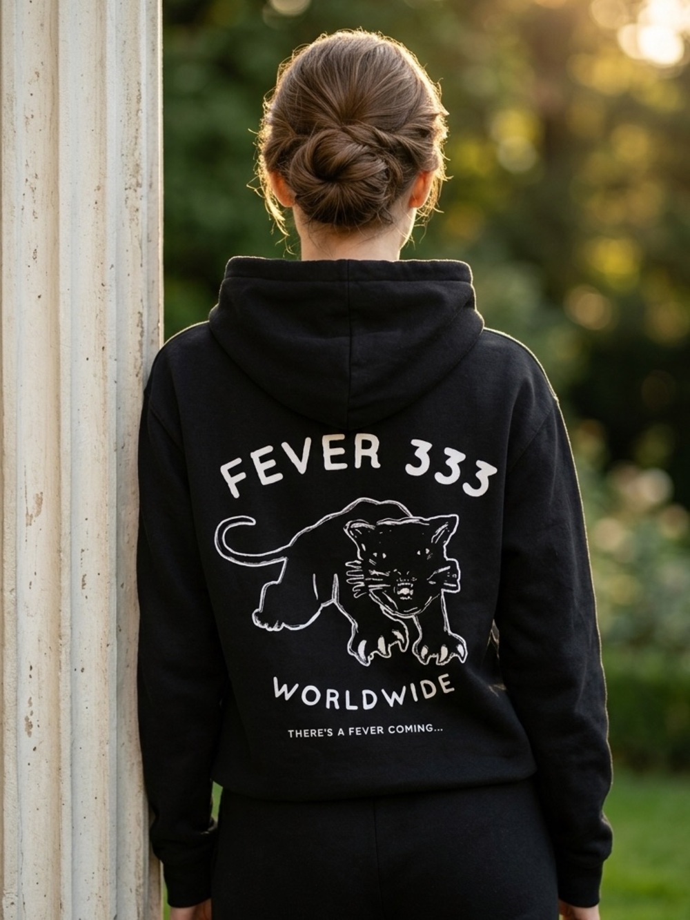 NWOT Unisex Fever 333 Rock Band Black Cat Head Sweatshirt Hoodie - Size L